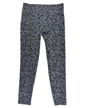 AQ Sport Grey Leopard Print High Waist Thick Leggings - 1X/2X